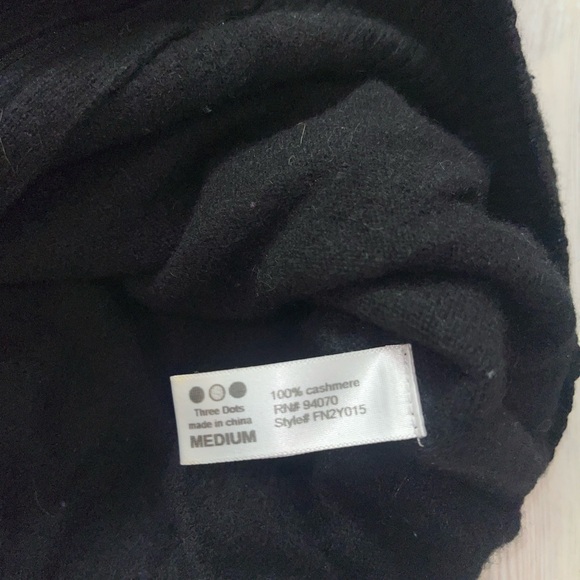 Three Dots cashmere Black Zip-Up Sweater with hood - Picture 4 of 5